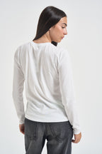 Maglia donna a maniche lunghe bianca 211B14604 006 RALPH LAUREN 