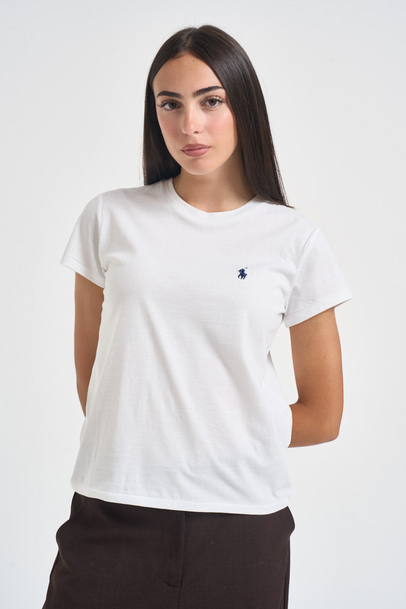 T-shirt donna girocollo bianca 211B14605 032 RALPH LAUREN 