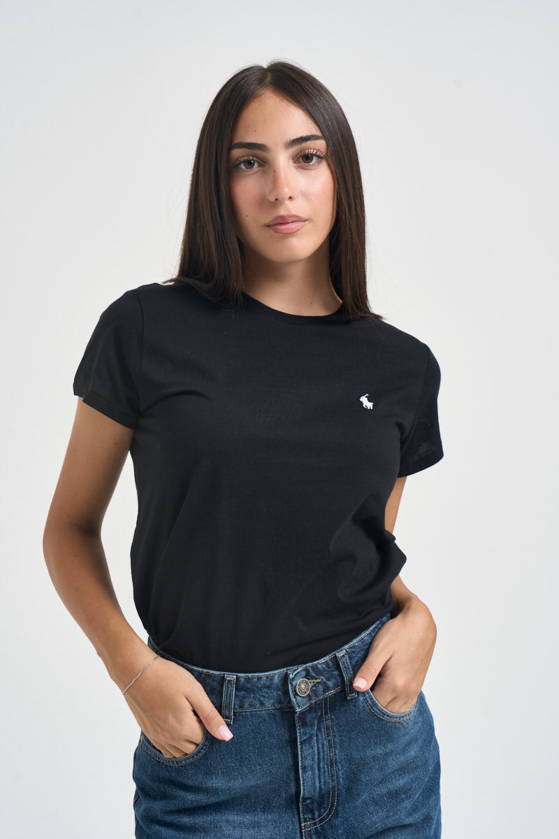 T-shirt donna girocollo nera 211B14605 033 RALPH LAUREN 