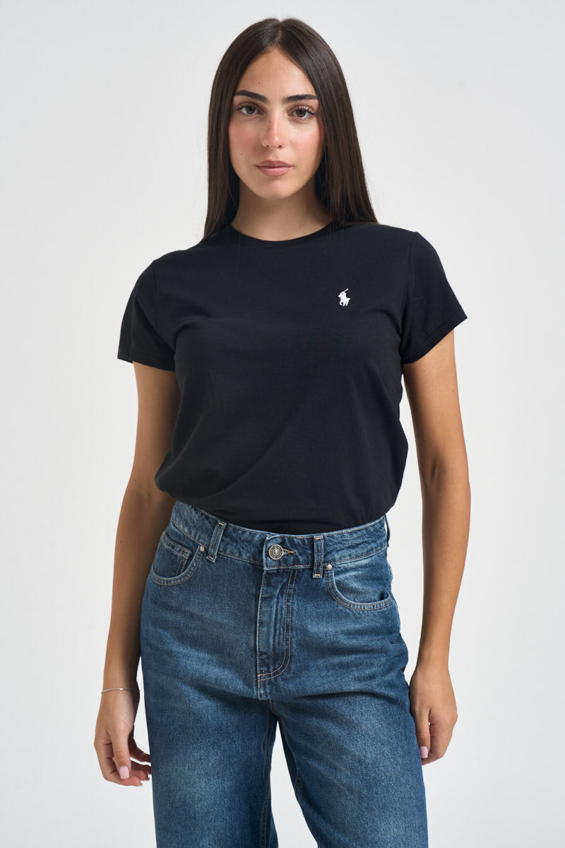 T-shirt donna girocollo nera 211B14605 033 RALPH LAUREN 