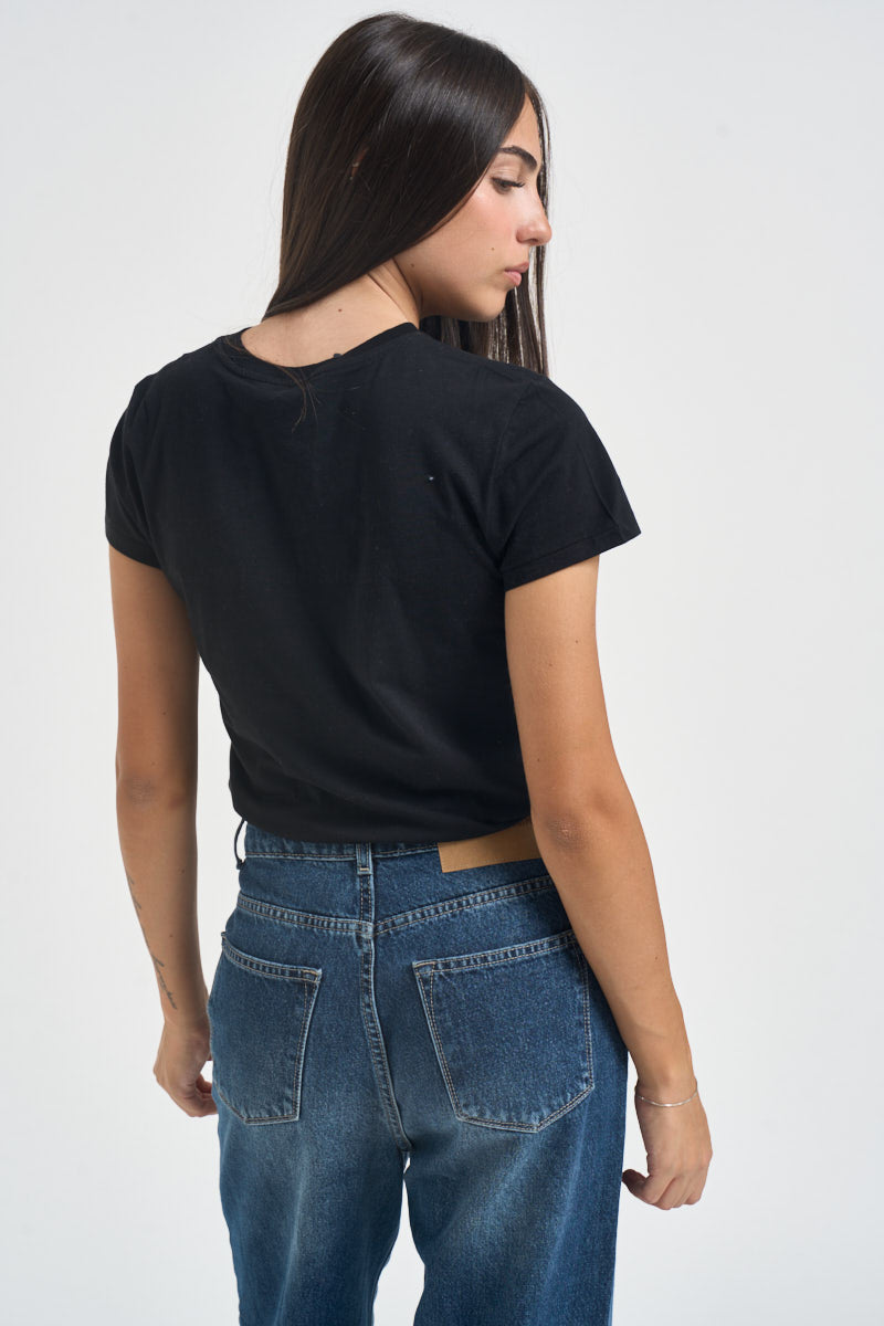 T-shirt donna girocollo nera 211B14605 033 RALPH LAUREN 