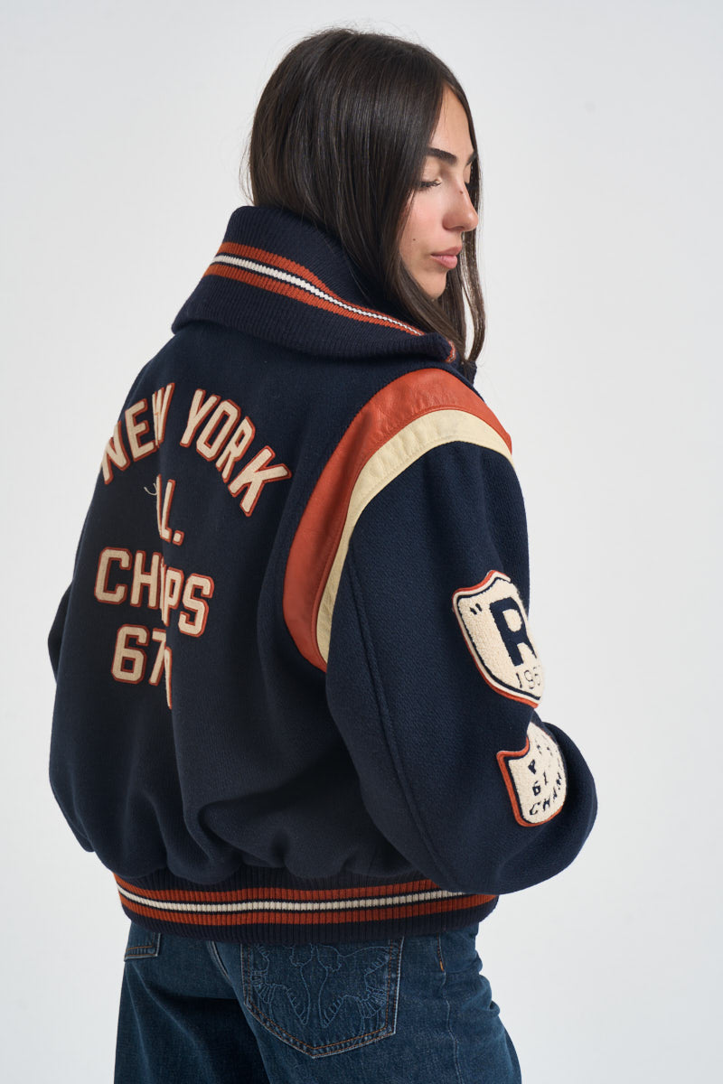 Bomber donna fantasia blu navy 211B16685 001 RALPH LAUREN 