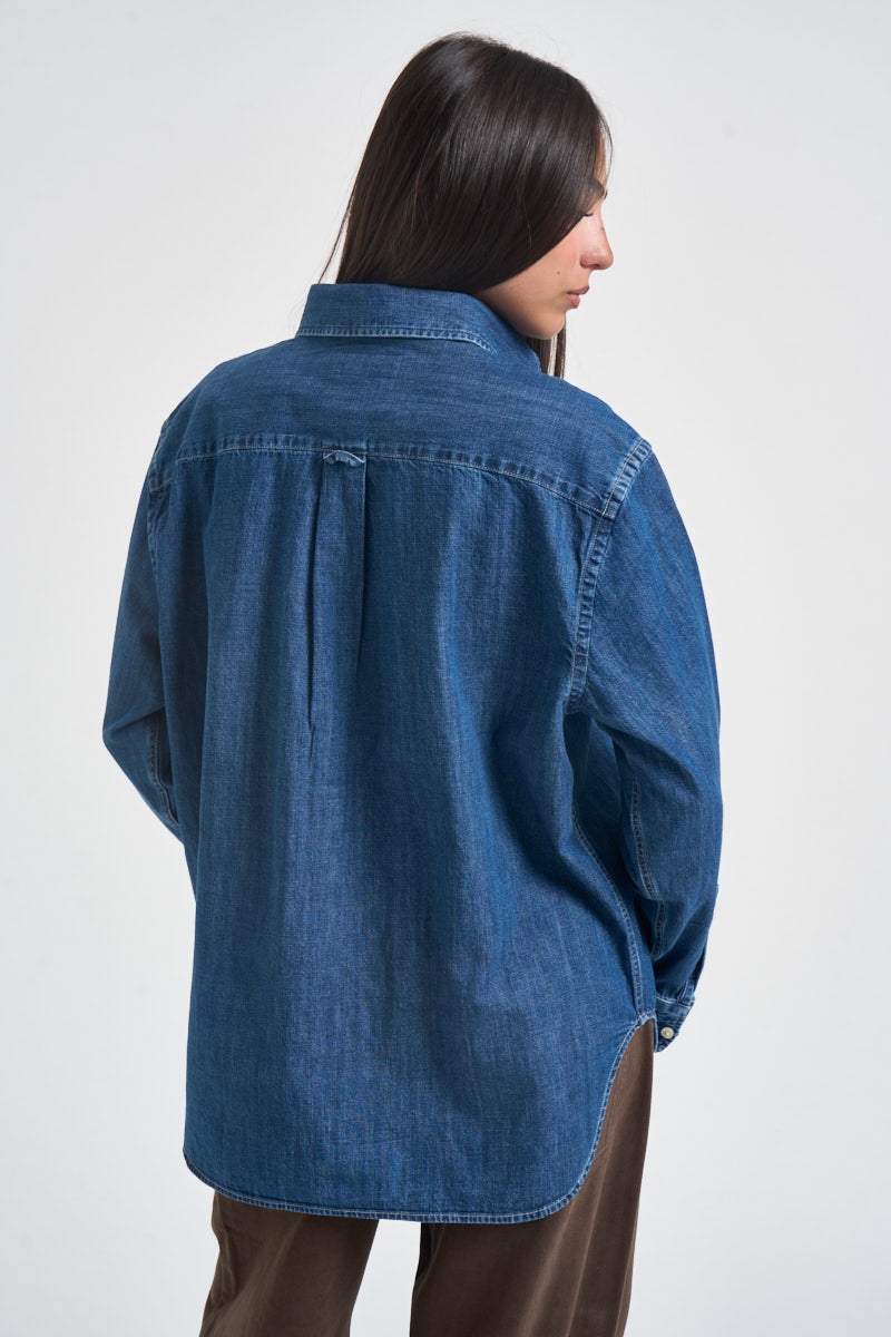 Camicia donna ampia in denim blu 211B17146 001 RALPH LAUREN 