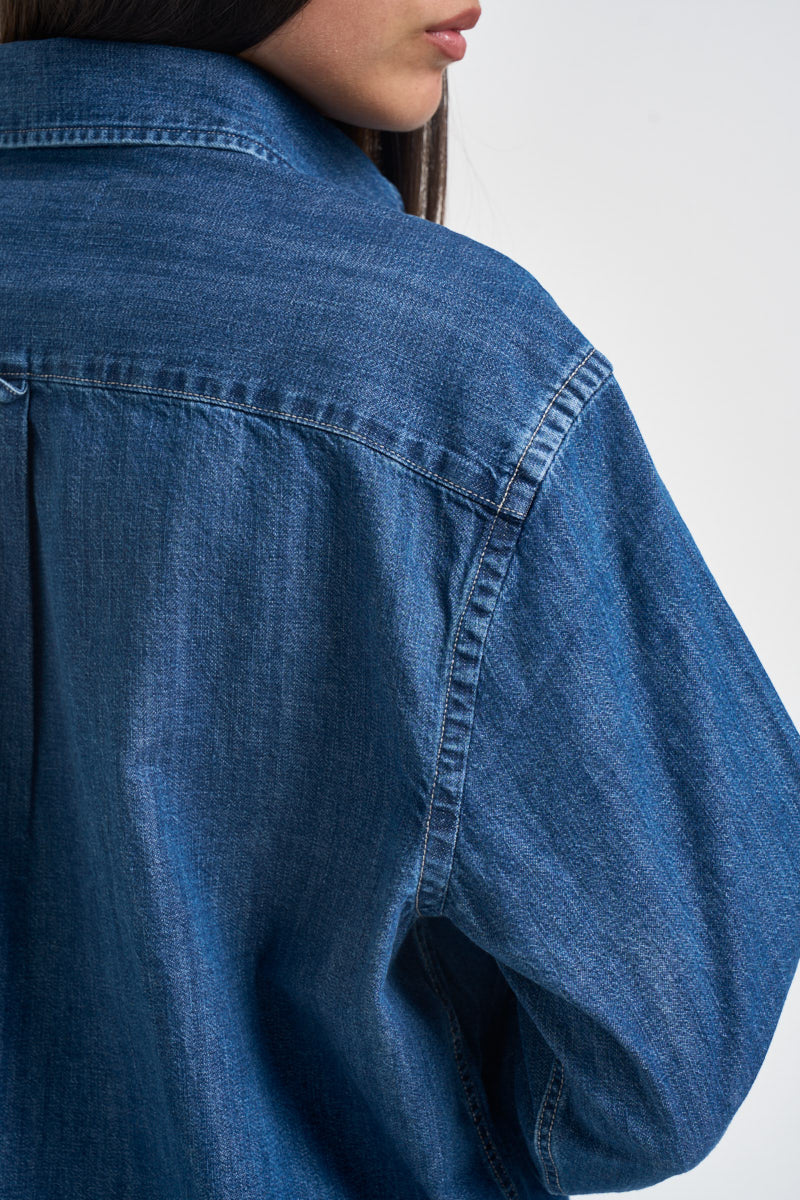 Camicia donna ampia in denim blu 211B17146 001 RALPH LAUREN 