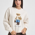Felpa donna girocollo fantasia panna 211B23856 001 RALPH LAUREN 