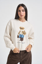 Felpa donna girocollo fantasia panna 211B23856 001 RALPH LAUREN 