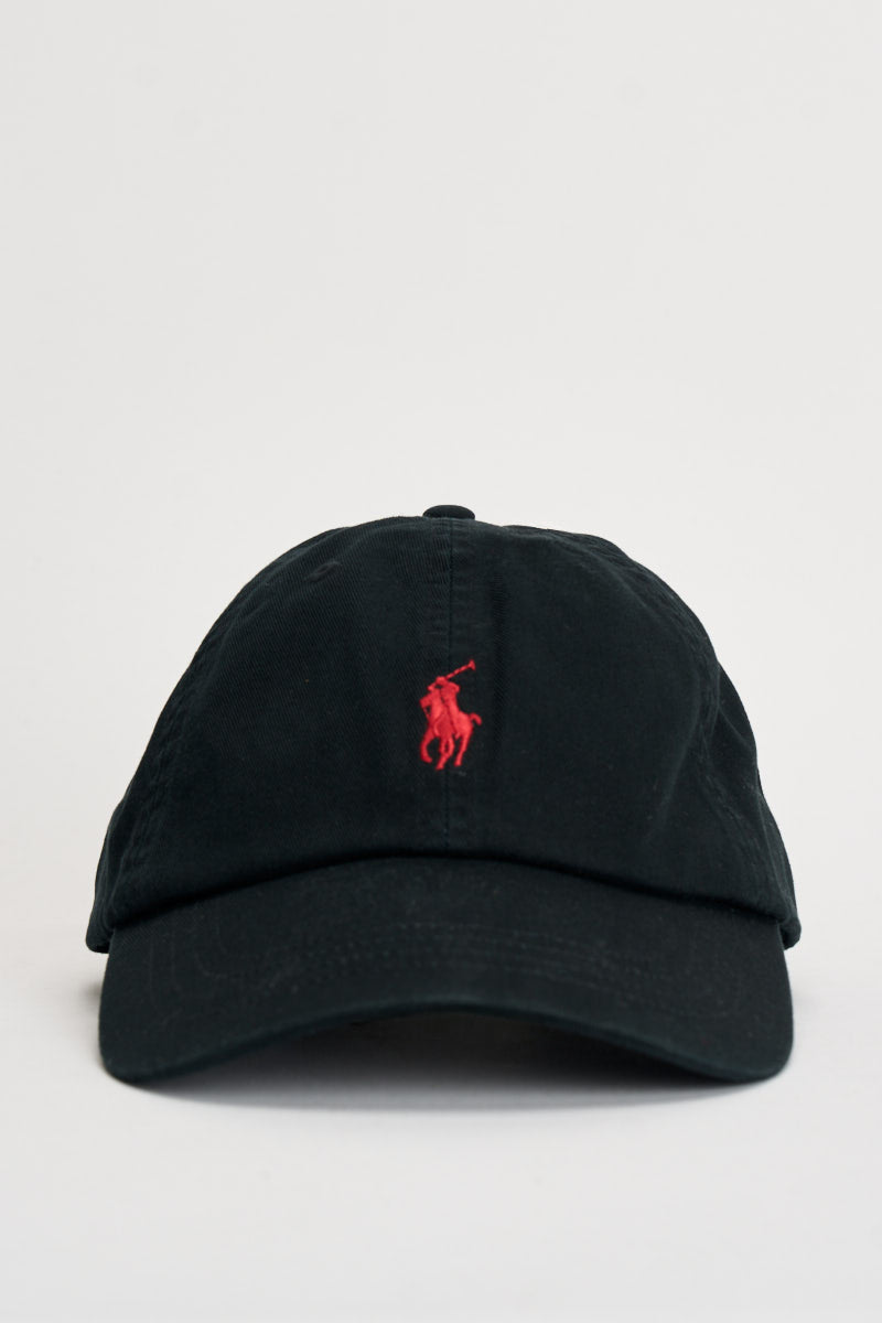 Cappello uomo baseball nero con logo rosso 710548524 012 RALPH LAUREN 