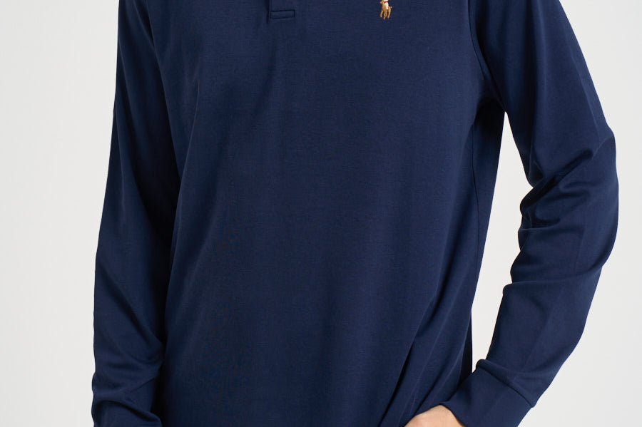 Polo uomo manica lunga blu 710671785 001 RALPH LAUREN 