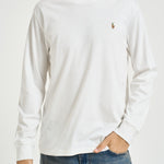 T-shirt uomo bianca manica lunga 710760121 002 RALPH LAUREN 