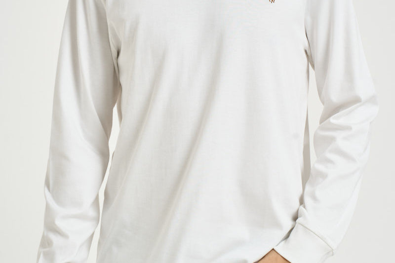 T-shirt uomo bianca manica lunga 710760121 002 RALPH LAUREN 