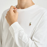 T-shirt uomo bianca manica lunga 710760121 002 RALPH LAUREN 