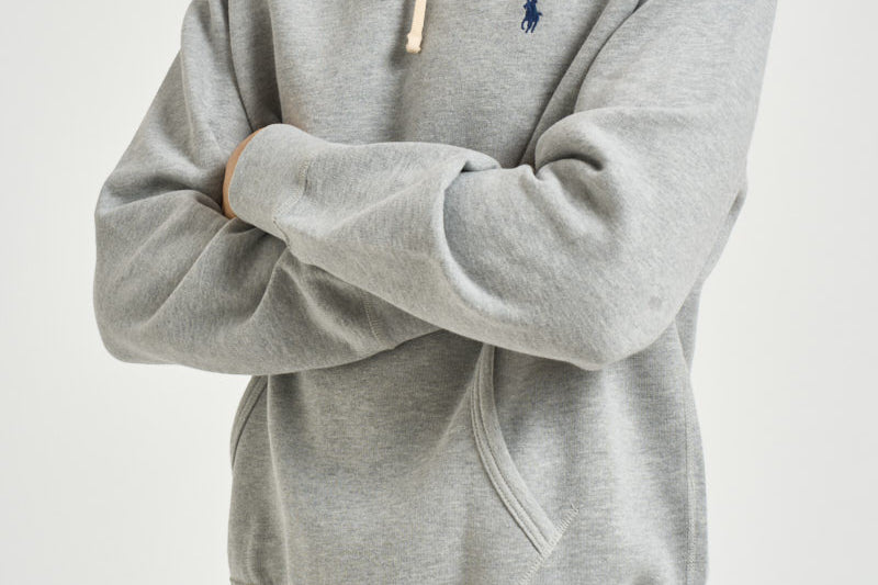 Felpa uomo con cappuccio grigia 710766778 006 RALPH LAUREN 