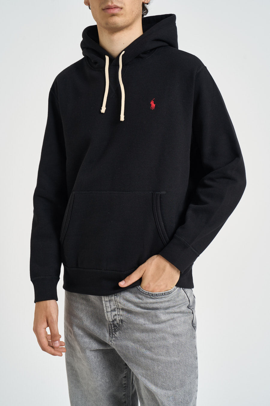 Felpa uomo con cappuccio nera 710766778 008 RALPH LAUREN 