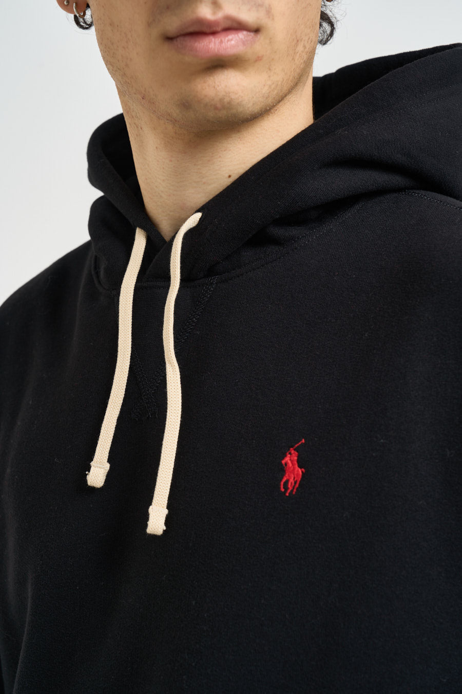 Felpa uomo con cappuccio nera 710766778 008 RALPH LAUREN 
