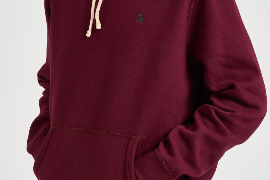 Felpa uomo con cappuccio bordeaux 710766778 025 RALPH LAUREN 
