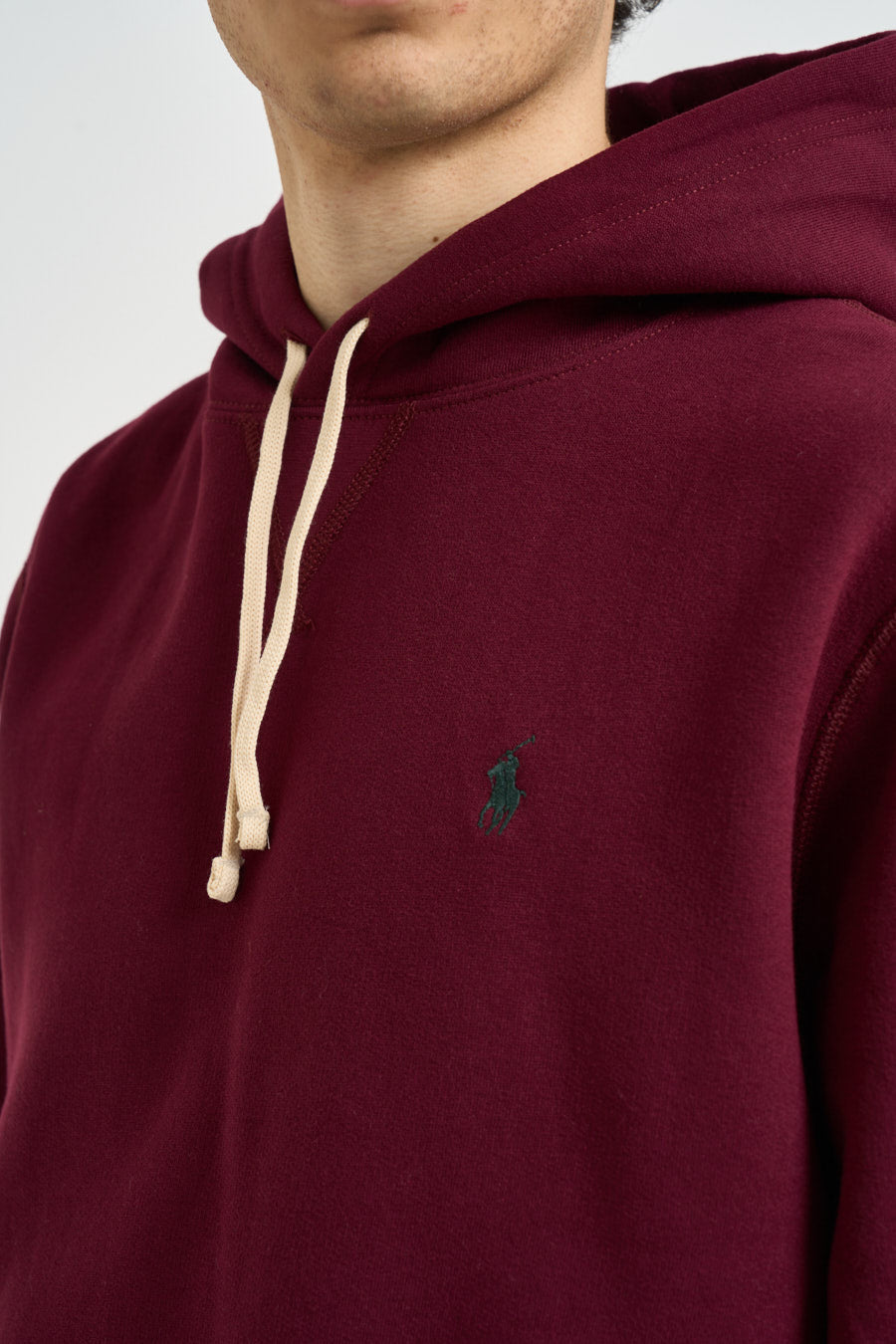 Felpa uomo con cappuccio bordeaux 710766778 025 RALPH LAUREN 