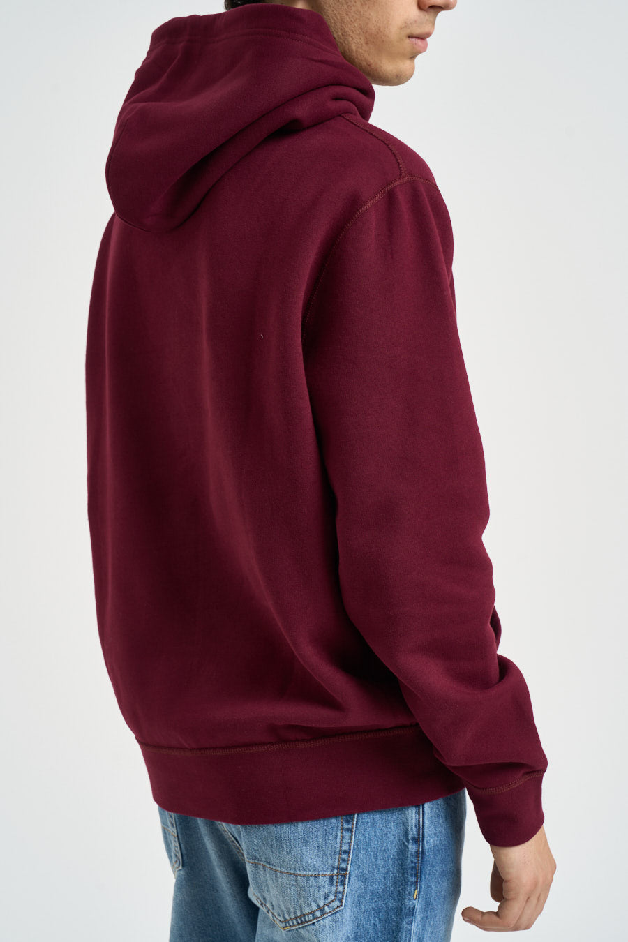 Felpa uomo con cappuccio bordeaux 710766778 025 RALPH LAUREN 