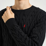 Maglia uomo girocollo a treccia  nera 710775885 012 RALPH LAUREN 