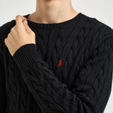 Maglia uomo girocollo a treccia  nera 710775885 012 RALPH LAUREN 