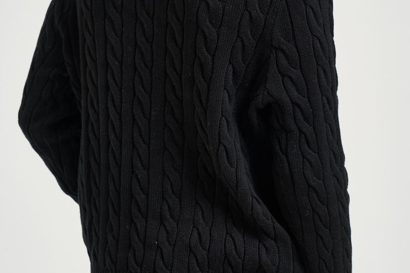 Maglia uomo girocollo a treccia  nera 710775885 012 RALPH LAUREN 