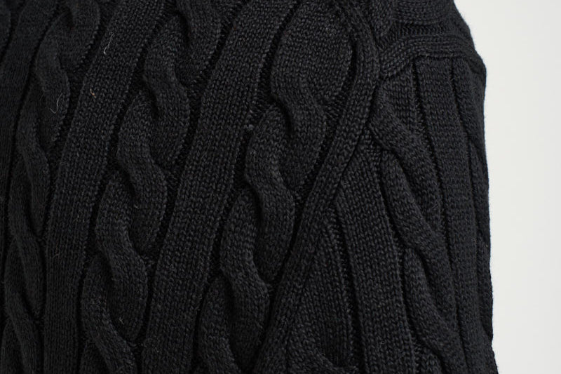 Maglia uomo girocollo a treccia  nera 710775885 012 RALPH LAUREN 