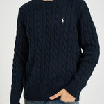 Maglia uomo a trecce blu notte 710775885 555 RALPH LAUREN 