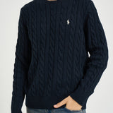Maglia uomo a trecce blu notte 710775885 555 RALPH LAUREN 