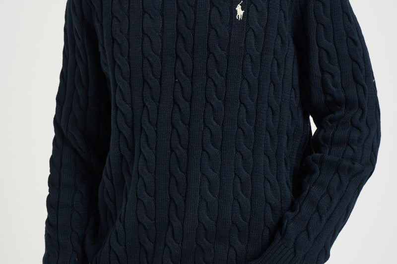 Maglia uomo a trecce blu notte 710775885 555 RALPH LAUREN 