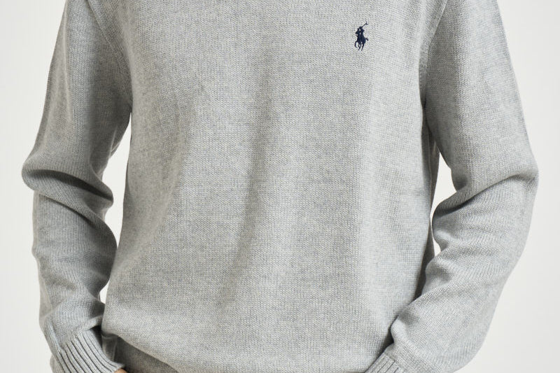 Maglia uomo in cotone grigia 710810846 004 RALPH LAUREN 