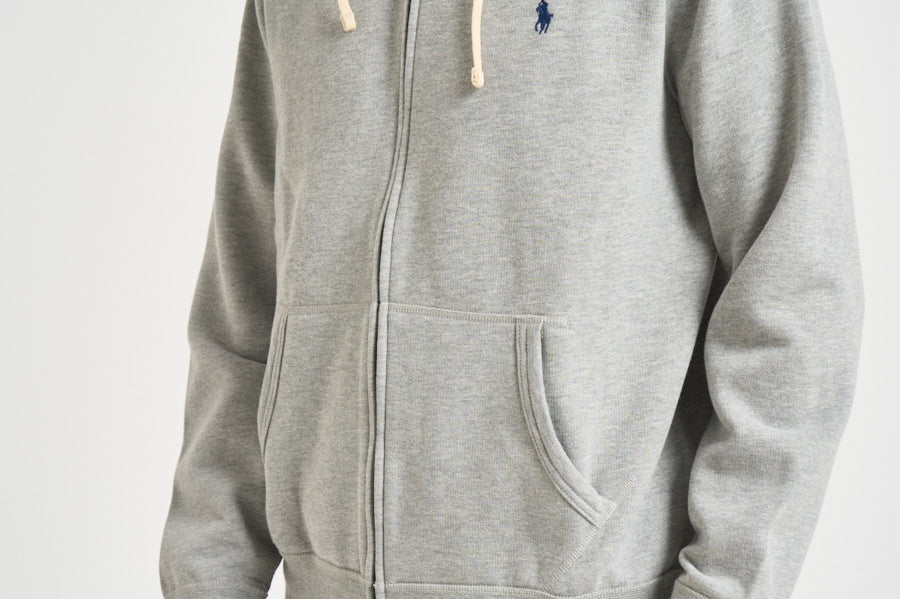 Felpa uomo con cappuccio grigia 710813297 002 RALPH LAUREN 