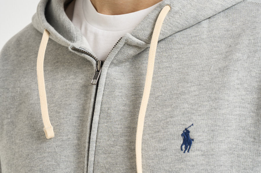 Felpa uomo con cappuccio grigia 710813297 002 RALPH LAUREN 