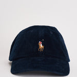 Cappellino uomo in velluto a costine blu 710847175 006 RALPH LAUREN 