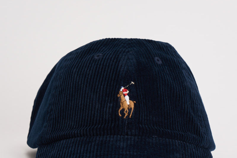 Cappellino uomo in velluto a costine blu 710847175 006 RALPH LAUREN 