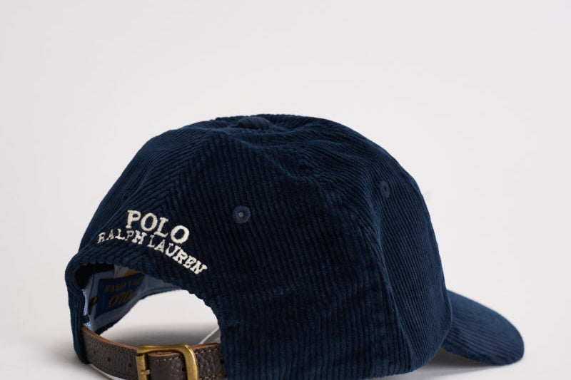 Cappellino uomo in velluto a costine blu 710847175 006 RALPH LAUREN 