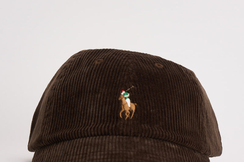 Cappellino uomo in velluto a costine marrone 710847175 500 RALPH LAUREN 