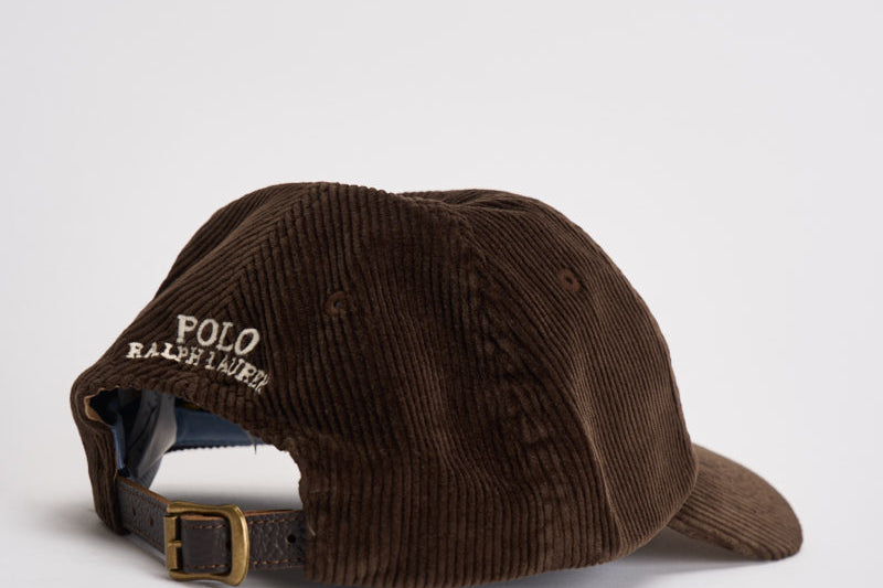 Cappellino uomo in velluto a costine marrone 710847175 500 RALPH LAUREN 