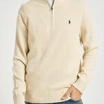 Maglia uomo mezza zip panna 710859939 503 RALPH LAUREN 