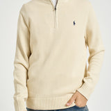 Maglia uomo mezza zip panna 710859939 503 RALPH LAUREN 