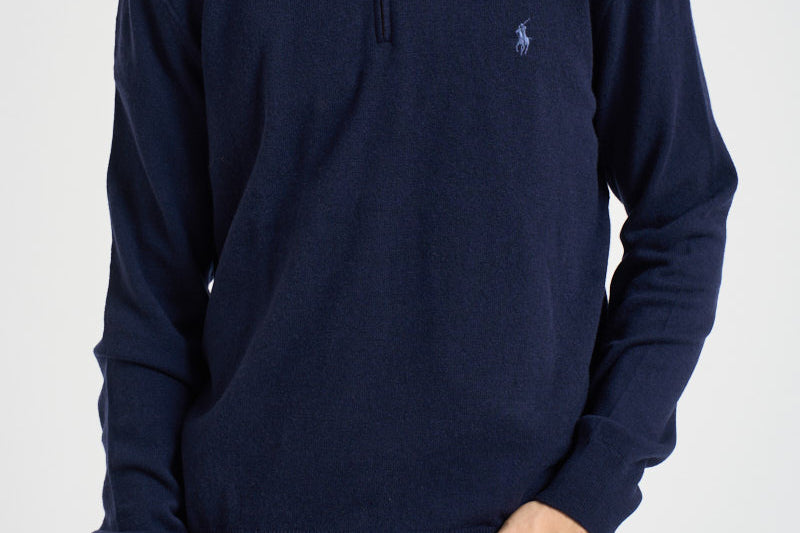 Maglia uomo mezza zip blu notte 710876756 001 RALPH LAUREN 