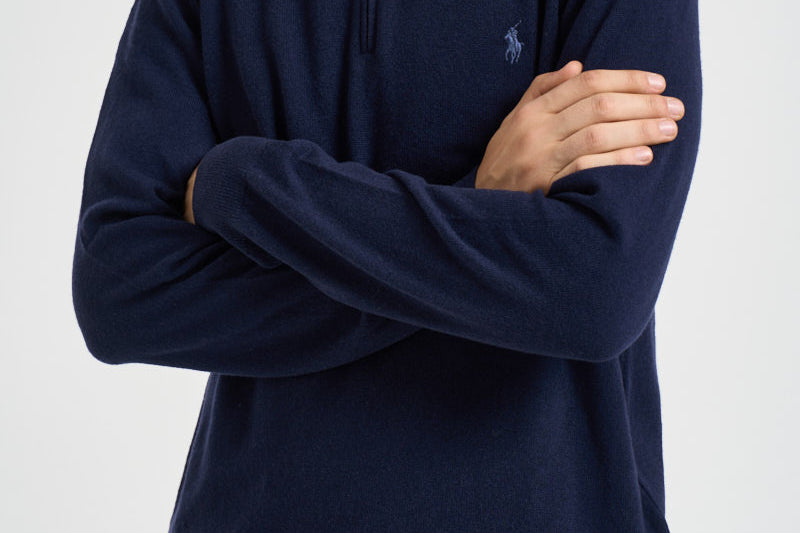 Maglia uomo mezza zip blu notte 710876756 001 RALPH LAUREN 