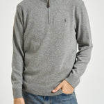 Maglia uomo mezza zip grigio mélange 710876756 009 RALPH LAUREN 