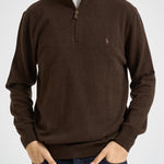 Maglia uomo mezza zip marrone 710876756 503 RALPH LAUREN 