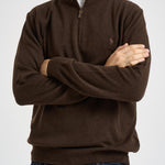 Maglia uomo mezza zip marrone 710876756 503 RALPH LAUREN 