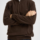 Maglia uomo mezza zip marrone 710876756 503 RALPH LAUREN 