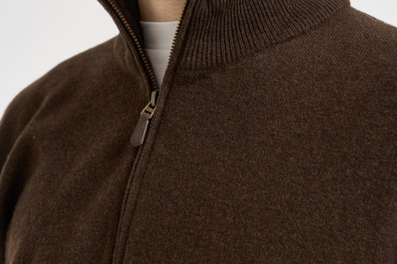 Maglia uomo mezza zip marrone 710876756 503 RALPH LAUREN 