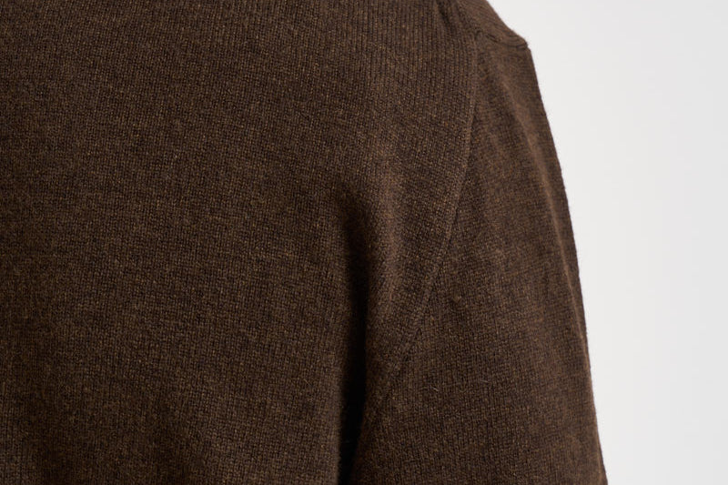 Maglia uomo mezza zip marrone 710876756 503 RALPH LAUREN 