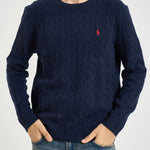 Maglia uomo a trecce blu notte 710876762 002 RALPH LAUREN 
