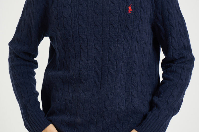 Maglia uomo a trecce blu notte 710876762 002 RALPH LAUREN 