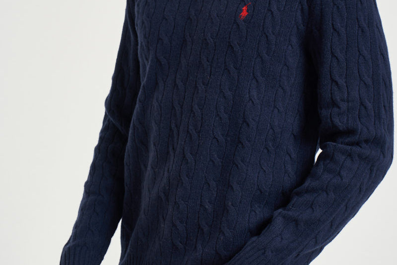Maglia uomo a trecce blu notte 710876762 002 RALPH LAUREN 