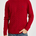 Maglia uomo a trecce rossa 710876762 006 RALPH LAUREN 